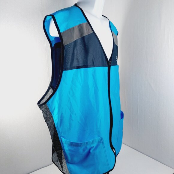 Amazon Men's Blue Black AFV01U Sleeveless DSP Active Safety Vest Size 4XL/5XL - Picture 4 of 10